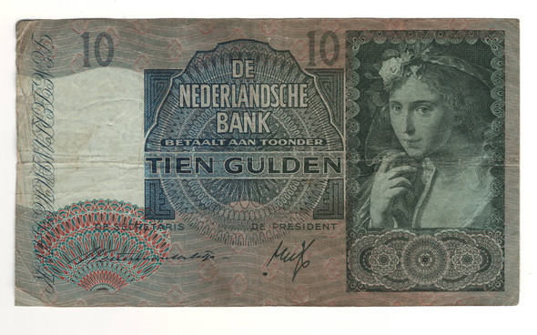Netherlands: 1942 10 Gulden Banknote P-56